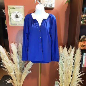 Women's Business Casual Blue Blouse